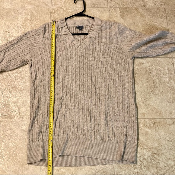 Eddie Bauer Women’s Ribbed V-Neck Knit Sweater Cream Beige Cotton Blend Size 2XL - Picture 8 of 9